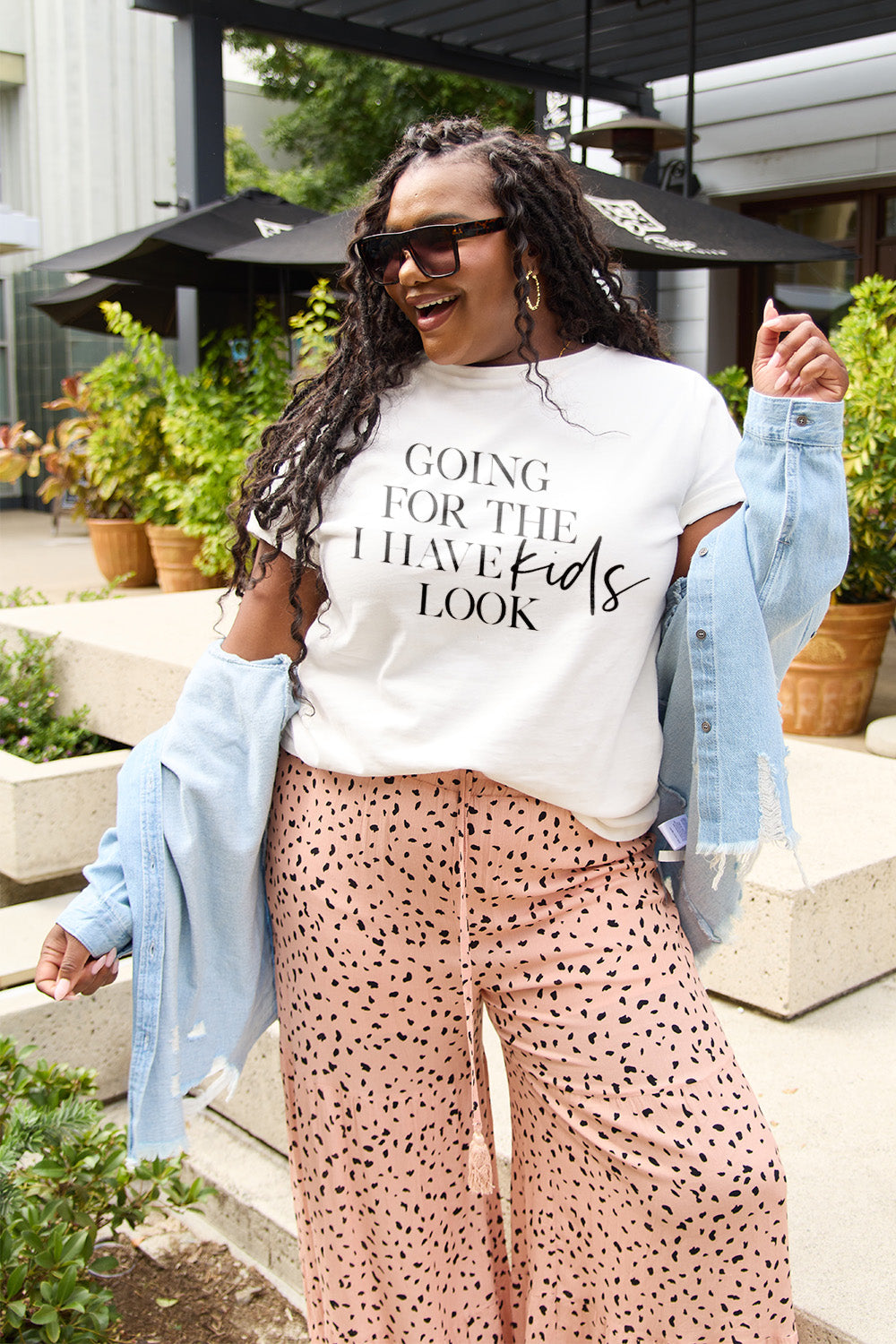 Full Size GOING FOR THE I HAVE KIDS LOOK Short Sleeve T-Shirt