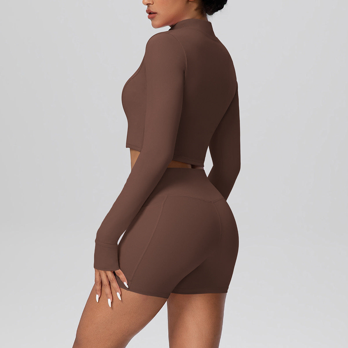 High Waist Nude Feel Zip + Hip Lifting Yoga Set