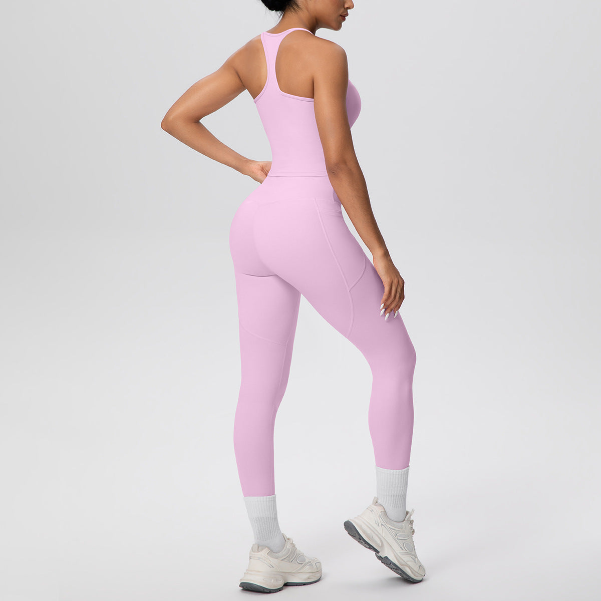 H Shaped Beauty Back Sports Vest + Pocket Yoga Pants