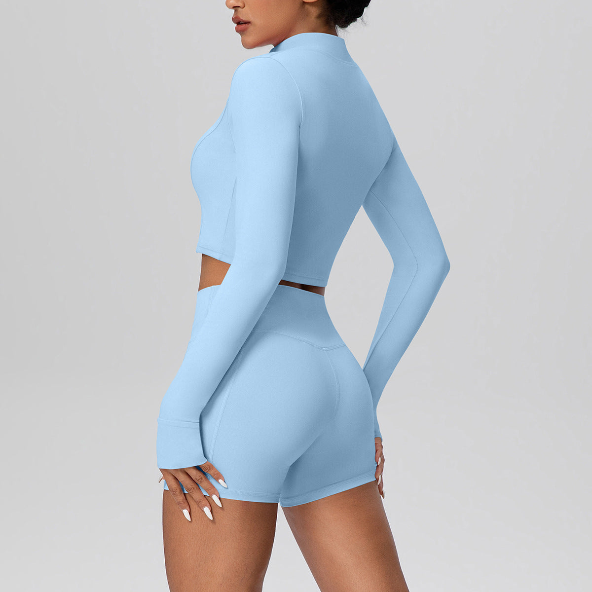 High Waist Nude Feel Zip + Hip Lifting Yoga Set
