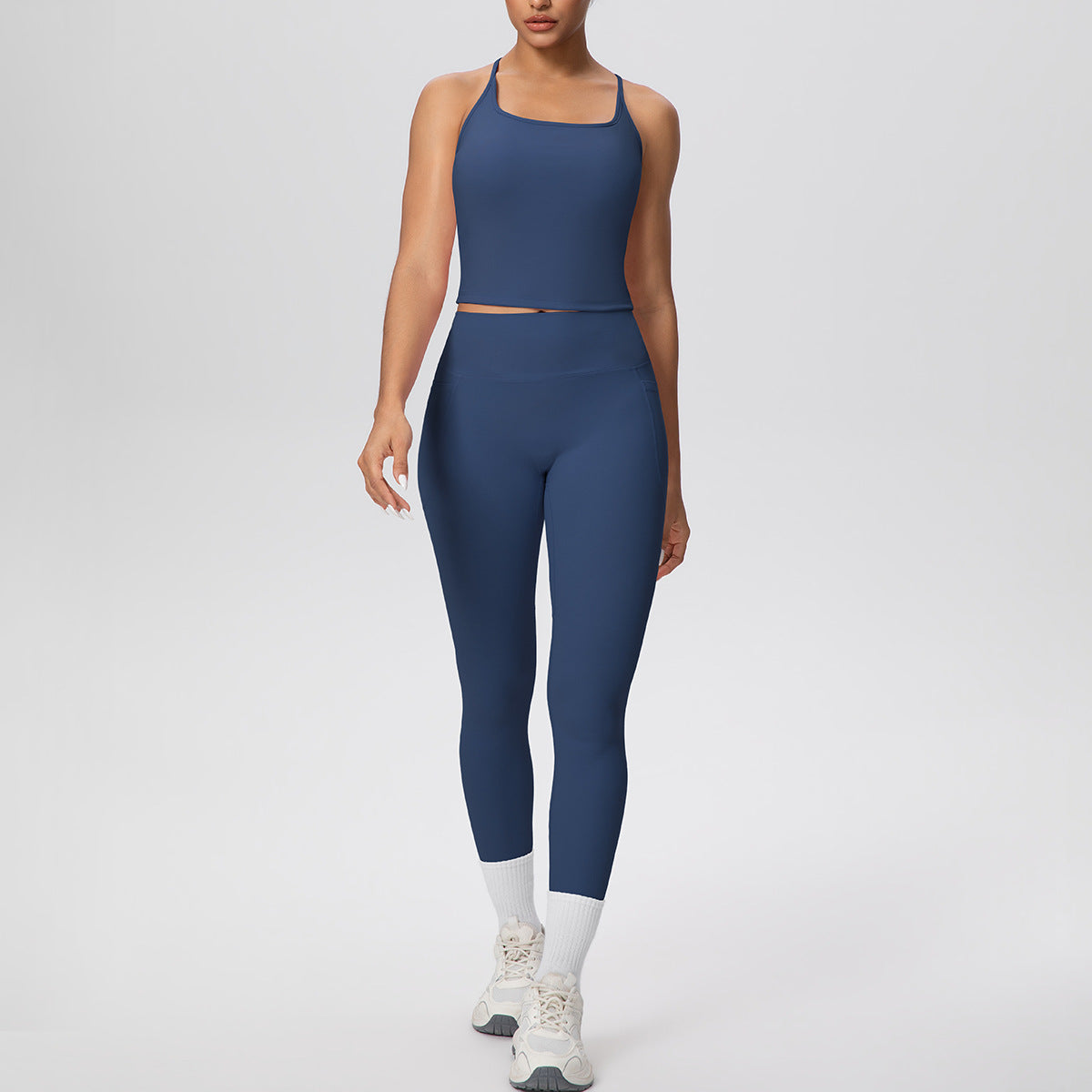 H Shaped Beauty Back Sports Vest + Pocket Yoga Pants