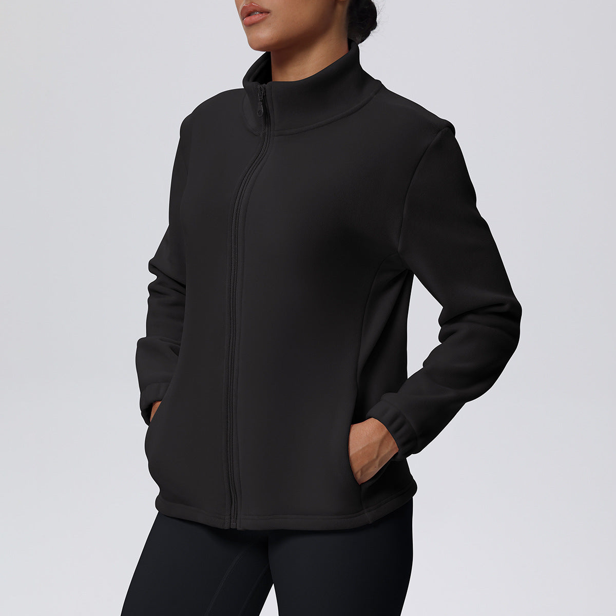 High Collar Warm Fleece Lined Zipp