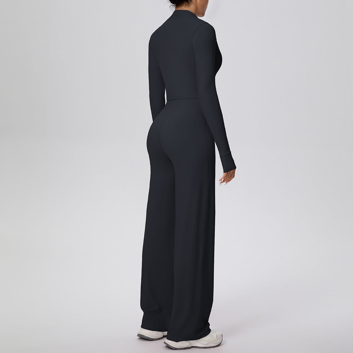 Zipper Long Sleeve + Running Baggy Straight Set