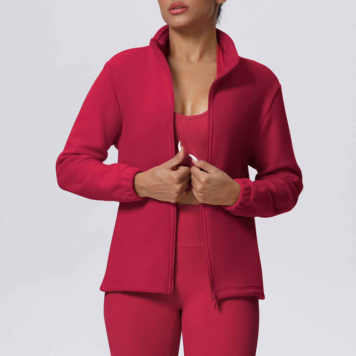 High Collar Warm Fleece Lined Zipp