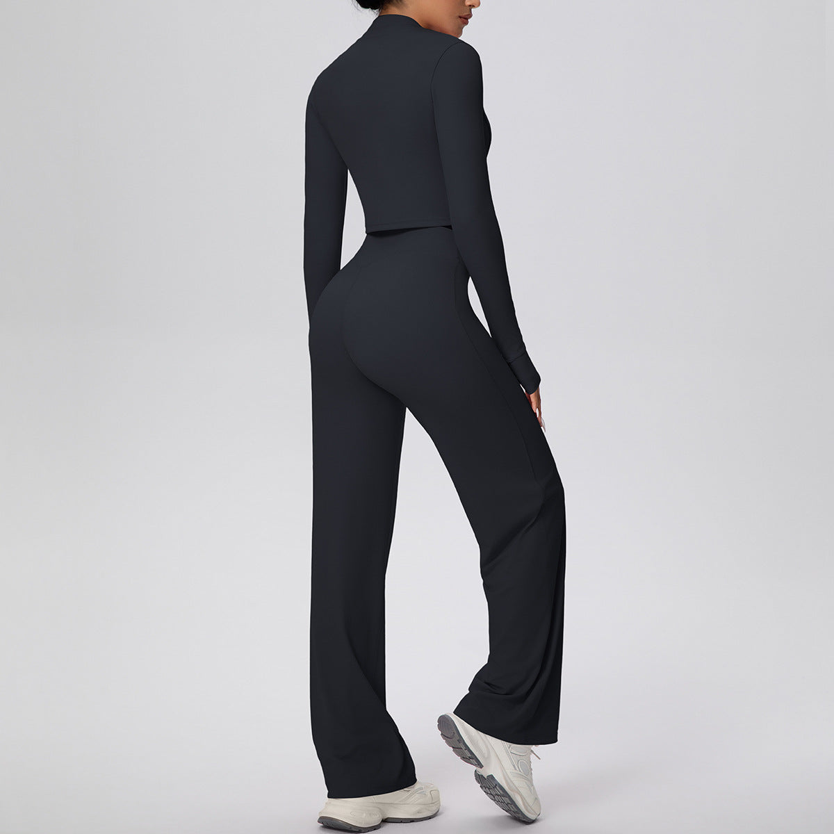Zipper Long Sleeve + Running Baggy Straight Set