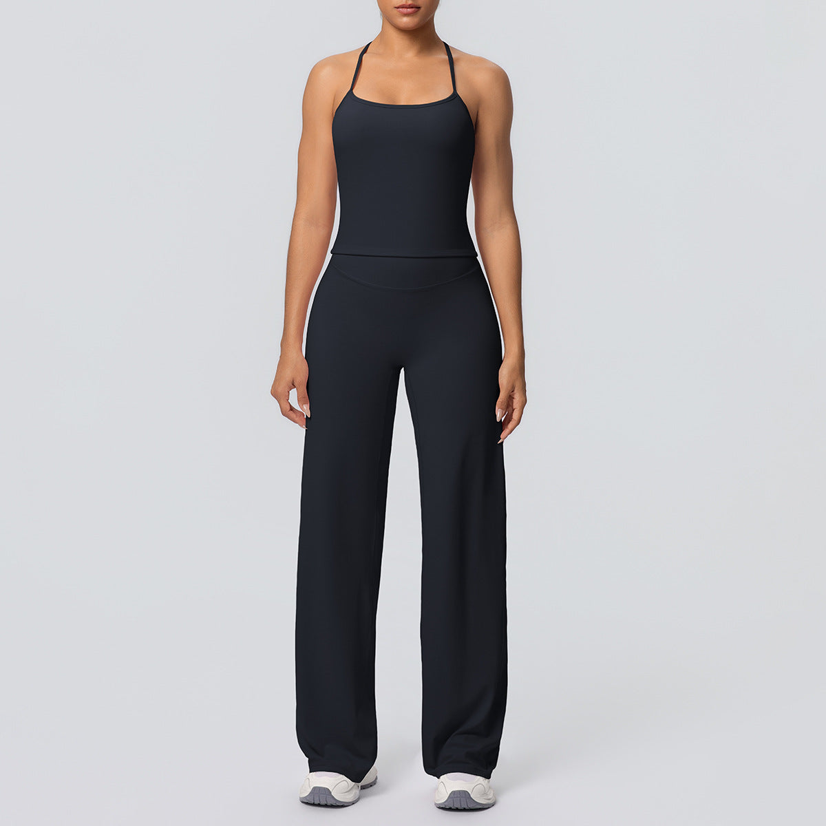 Nude Feel Sling Vest Abdominal Shaping + High Waist Straight Leg yoga Set