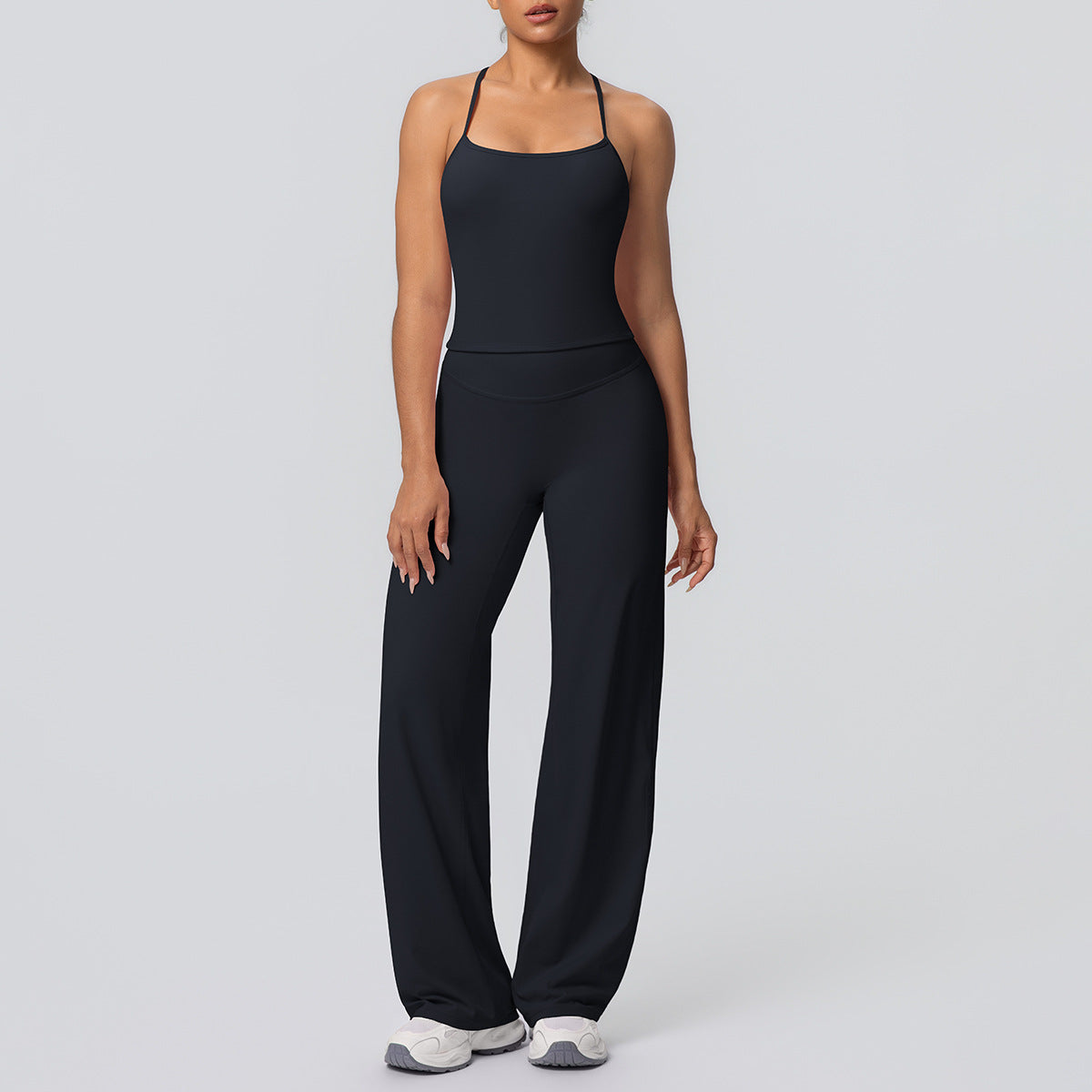 Nude Feel Sling Vest Abdominal Shaping + High Waist Straight Leg yoga Set