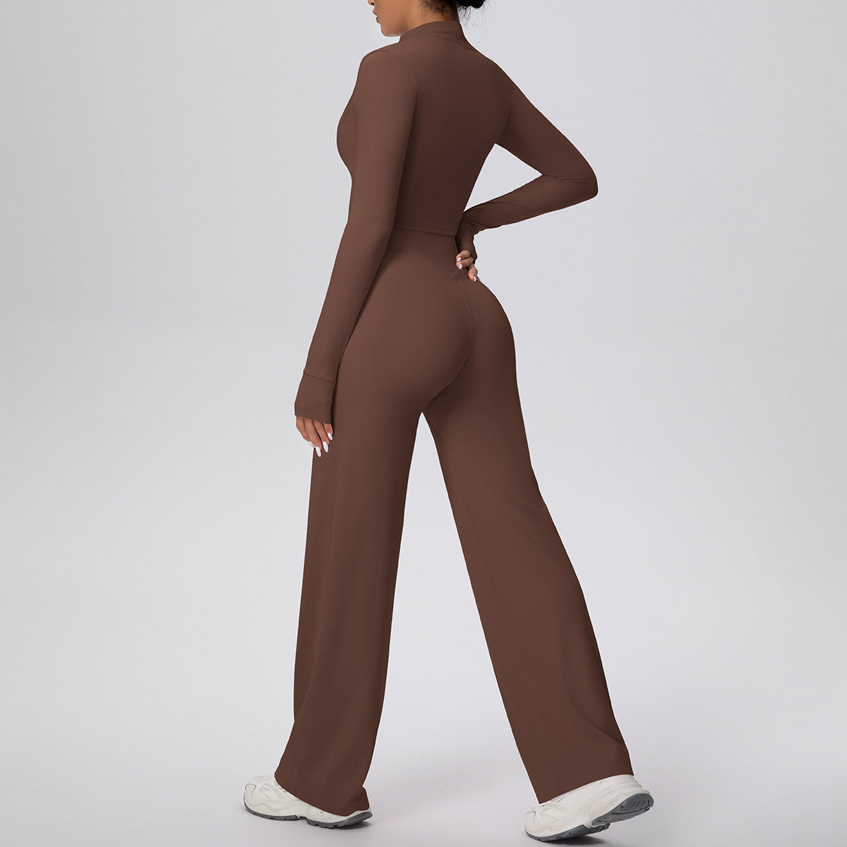 Zipper Long Sleeve + Running Baggy Straight Set