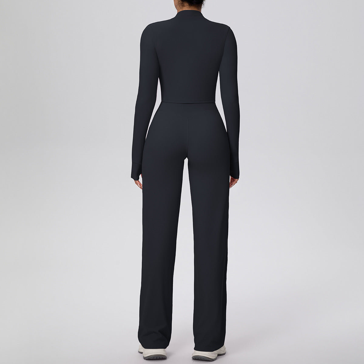 Zipper Long Sleeve + Running Baggy Straight Set
