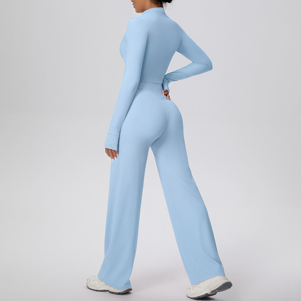 Zipper Long Sleeve + Running Baggy Straight Set