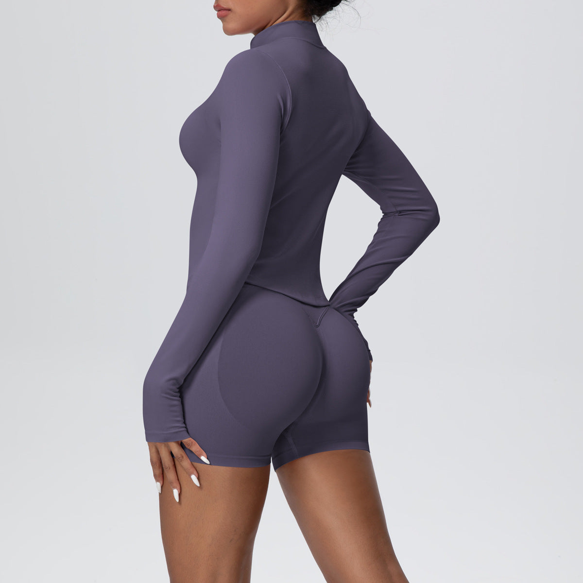 Long Sleeved Zipper Jacket + Vest + Shorts  Three Piece Set
