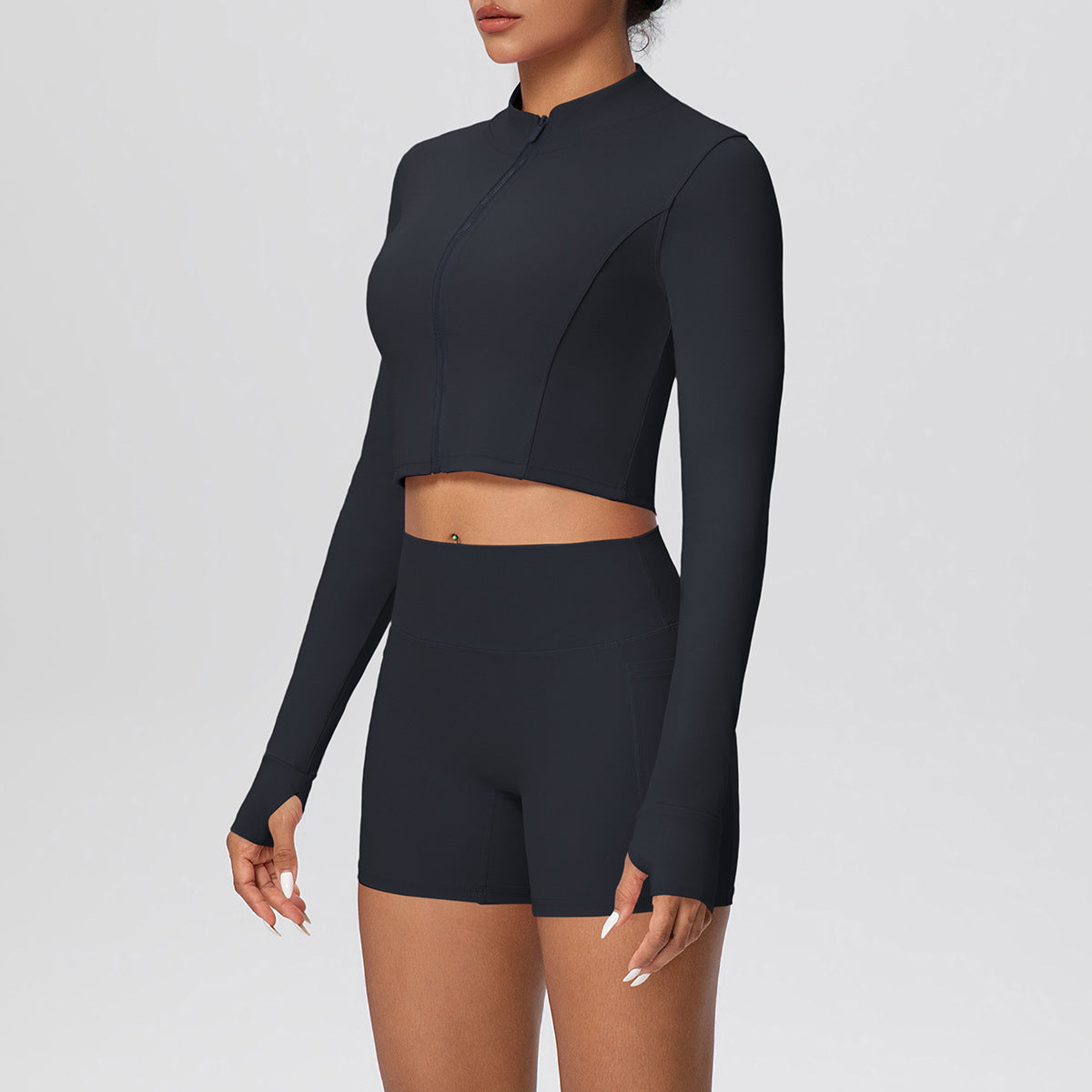High Waist Nude Feel Zip + Hip Lifting Yoga Set