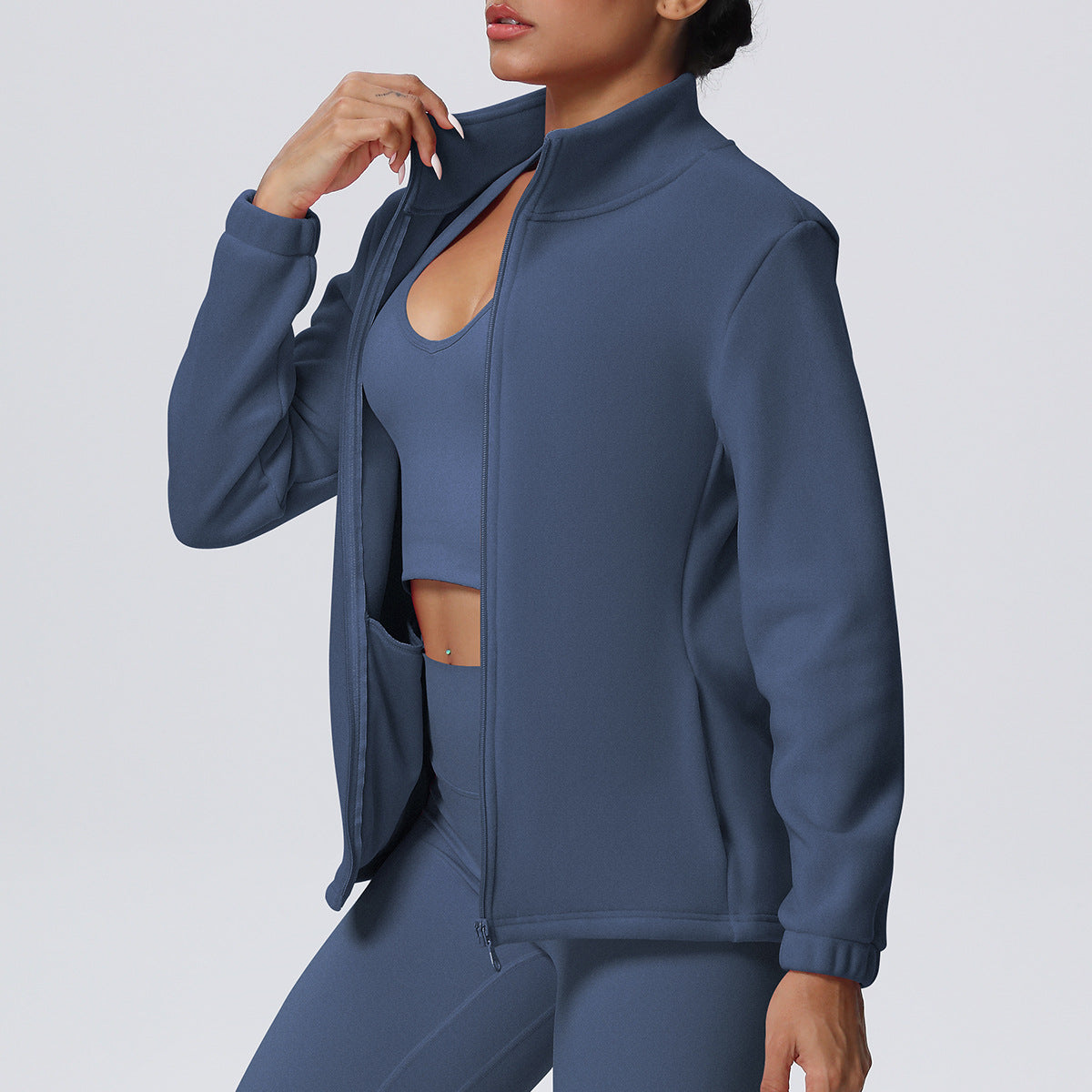High Collar Warm Fleece Lined Zipp