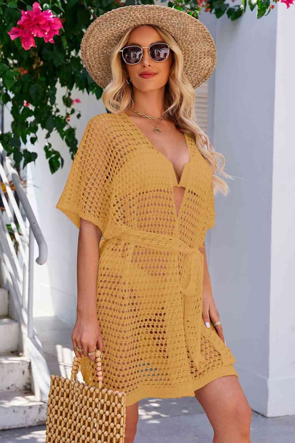 Let's See Tie Waist Cover Up
